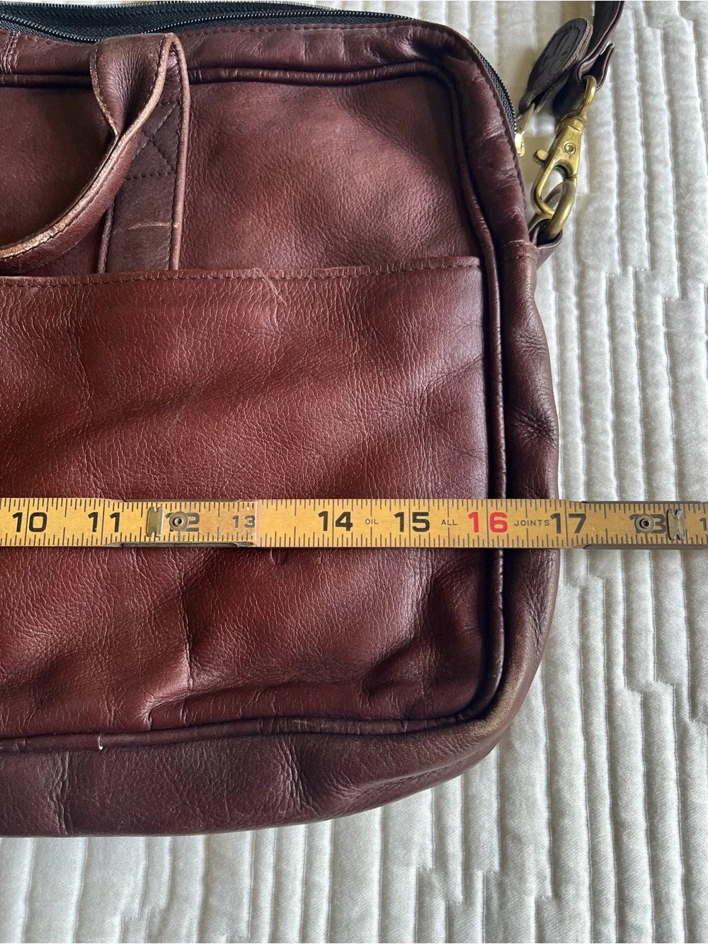 Frye Leather Briefcase Computer Shoulder Bag - Dark Brown